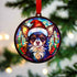 Chihuahua in Santa Hat Suncatcher Decoration